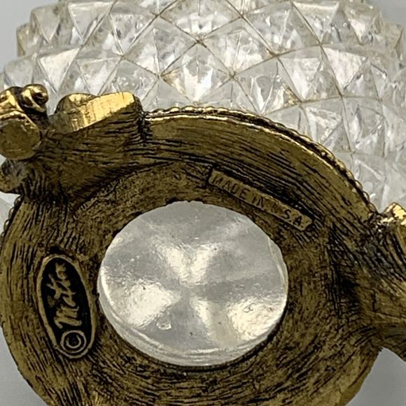 Vtg Ornate Matson Footed Perfume Bottle Dogwood Diamond Point Cut Glass Ormolu - Picture 14 of 17